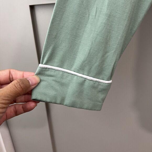 Birdy Grey Bamboo Jonny Long Sleeve Cozy Pajama Shirt Women Sz Small Green EUC - Picture 7 of 13